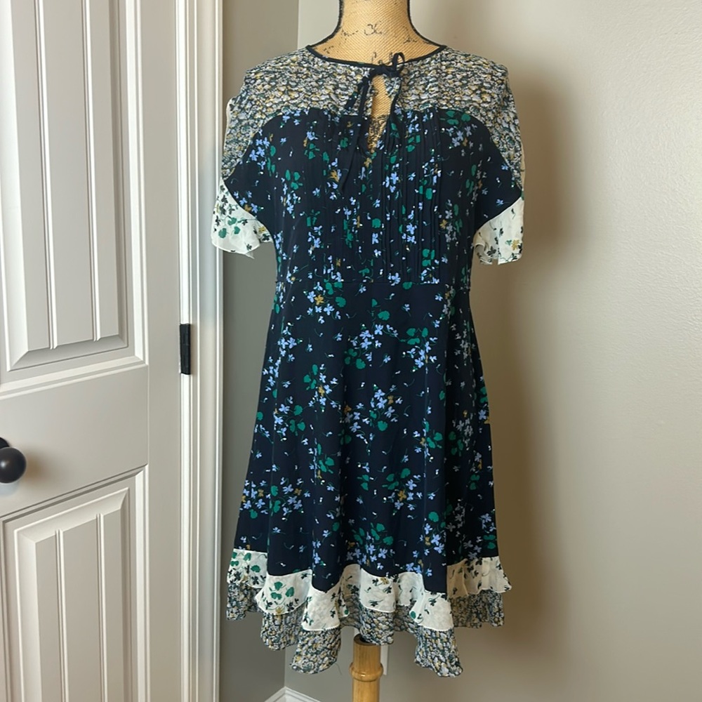 Ann Taylor Floral Navy Dress